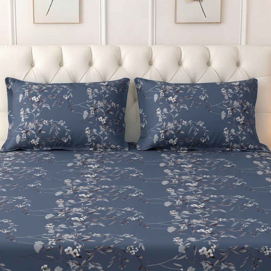 Raymond Home 120 GSM Hazel Floral Double Bedsheet with 2 Pillow Covers
