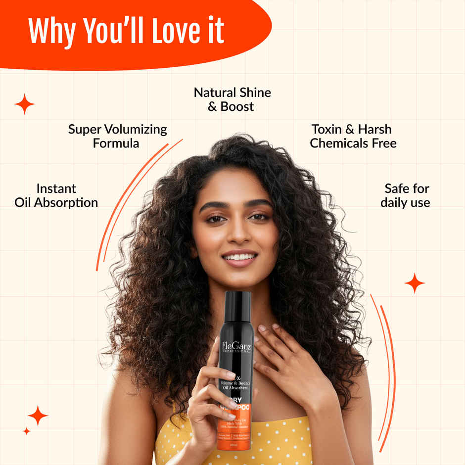 EleGanz Professional Dry Shampoo | Instantly Refresh & Add Volume| Benzene-Free | Leaves No Residue