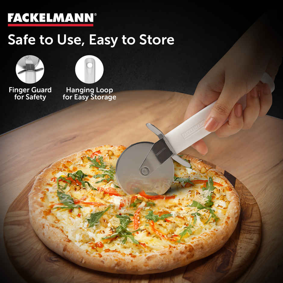 Fackelmann Stainless Steel Arcadania Pizza Cutter | Ideal For Cutting Pizza | Naan | Sandwich