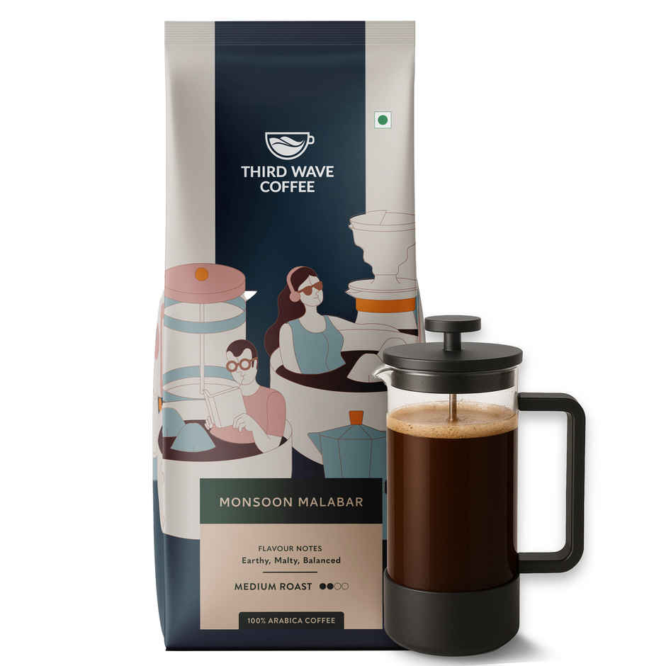 Third Wave Coffee Monsoon Malabar French Press Medium Roasted Ground Coffee