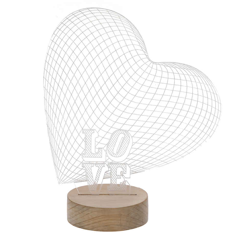 Heart Design Night Table Lamp Decorative Gift Set | eCraftIndia
