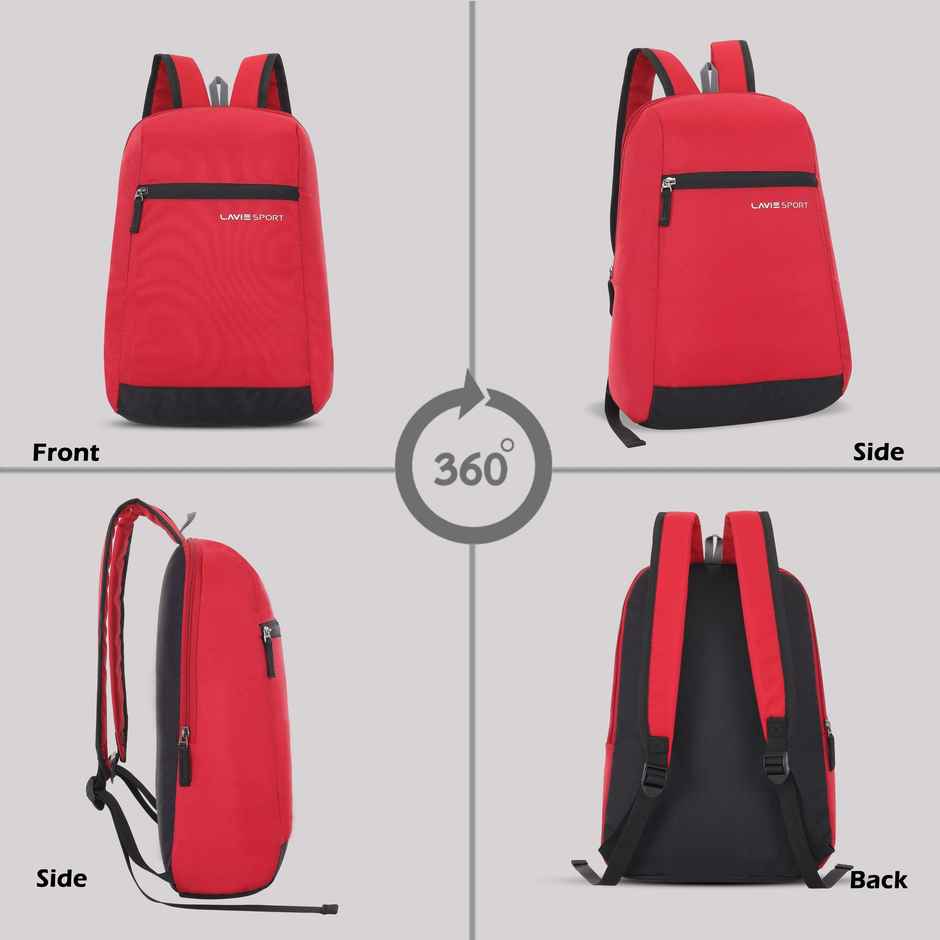 Lavie Sport Unisex Graphic Polyester 11 L Shoulder Handle Casual Backpack | Red