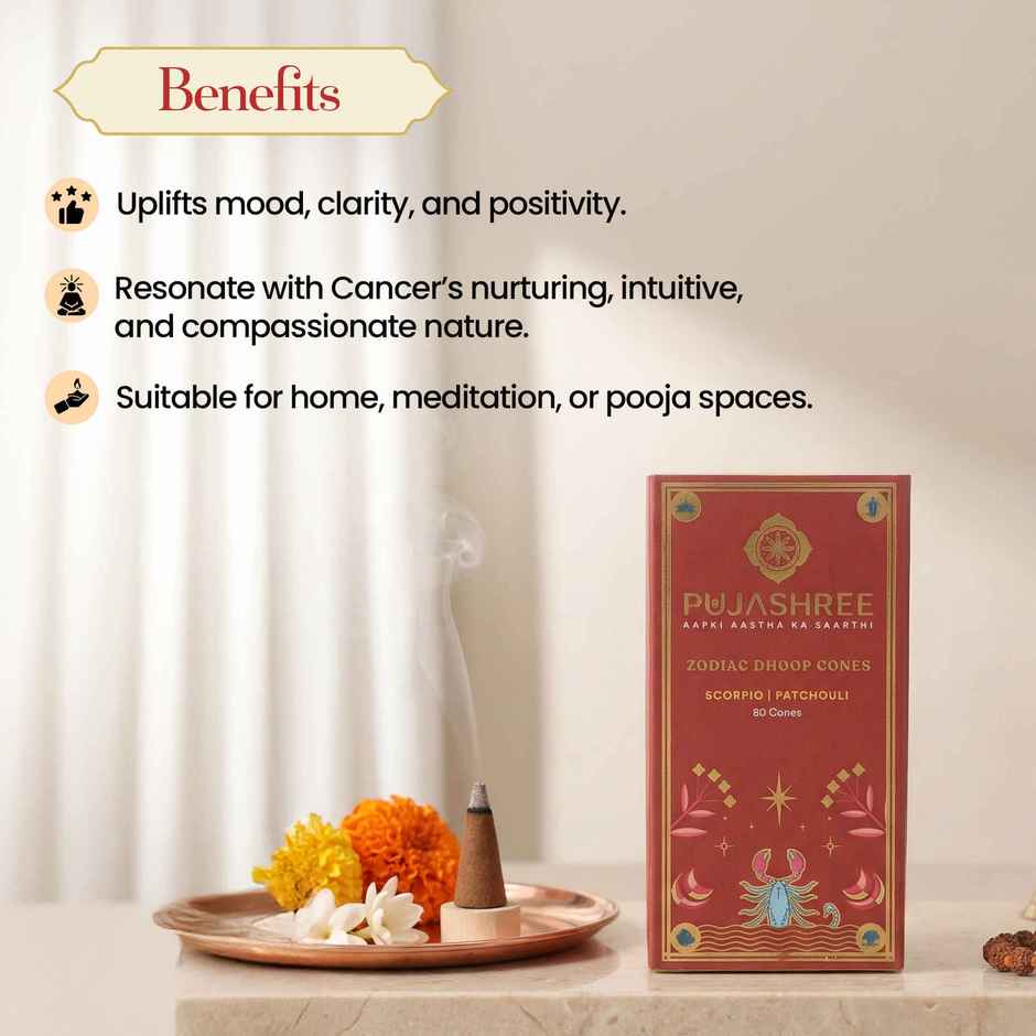 Pujashree Zodiac Dhoop Cones | Scorpio - Patchouli