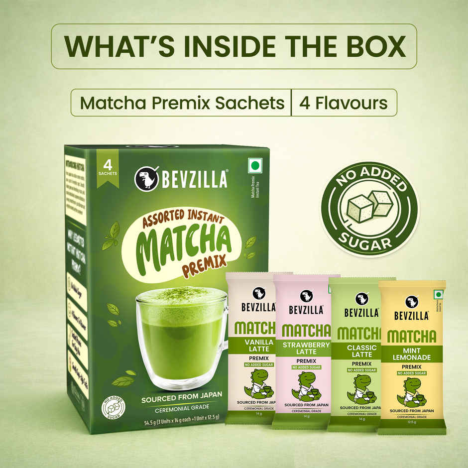 Bevzilla Instant Matcha Premix Sachets | Assorted