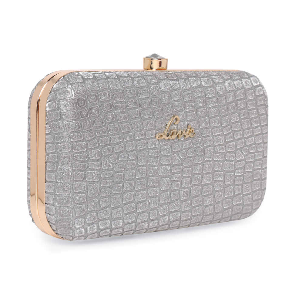 Lavie Women's Tinsel Frame clutch | Light Grey