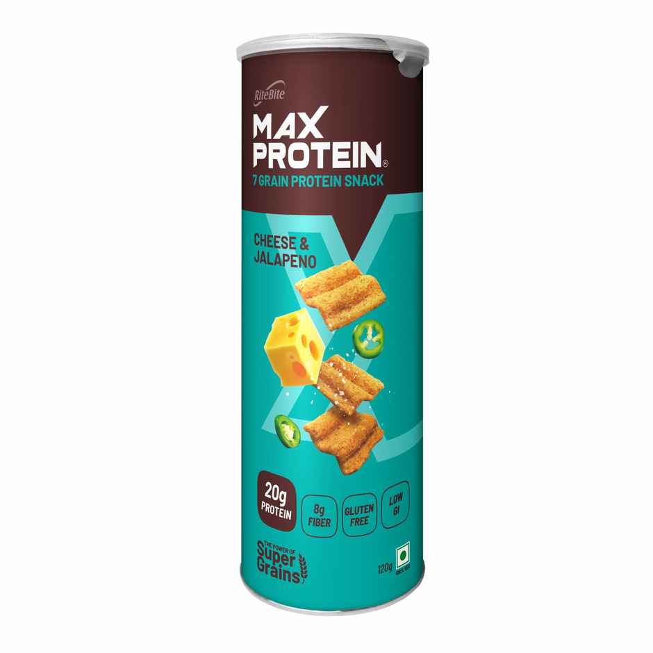 RiteBite Max Protein Cheese and Jalapeno Multigrain Protein Chips 20g Protein 8g Fiber Gluten Free