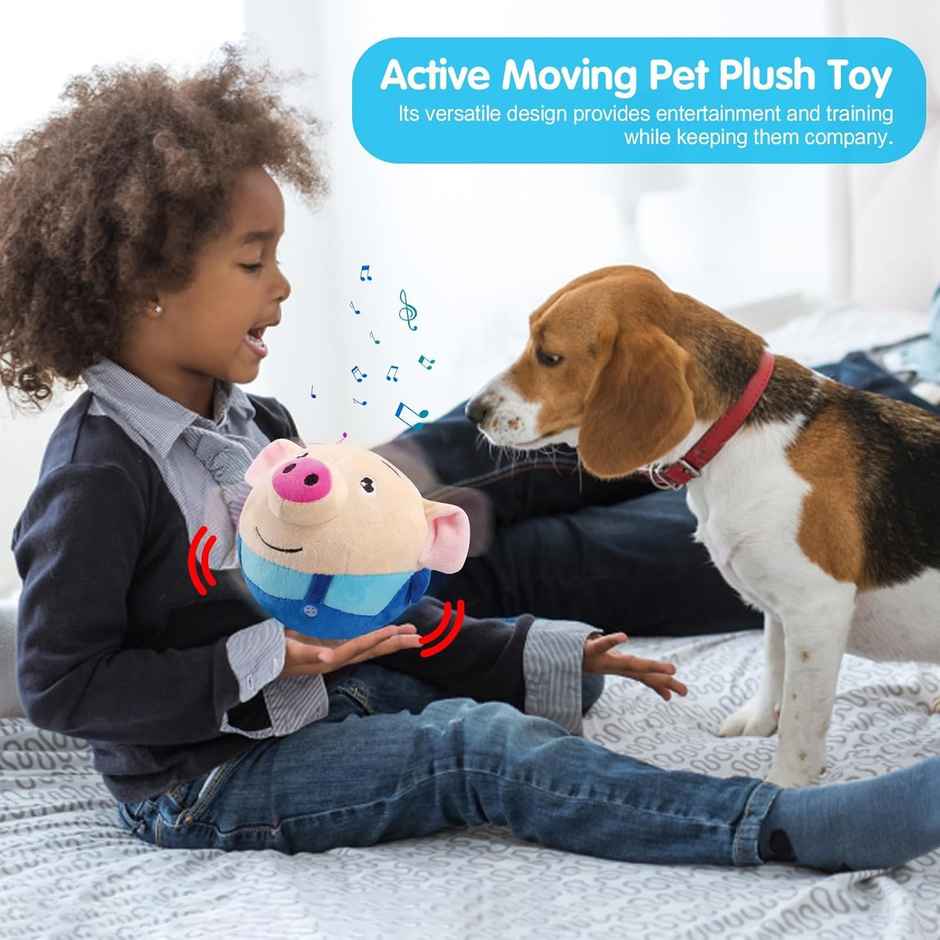 Kidology Interactive Bouncing Pig Plush Toy for Dogs| Musical Dog Toys