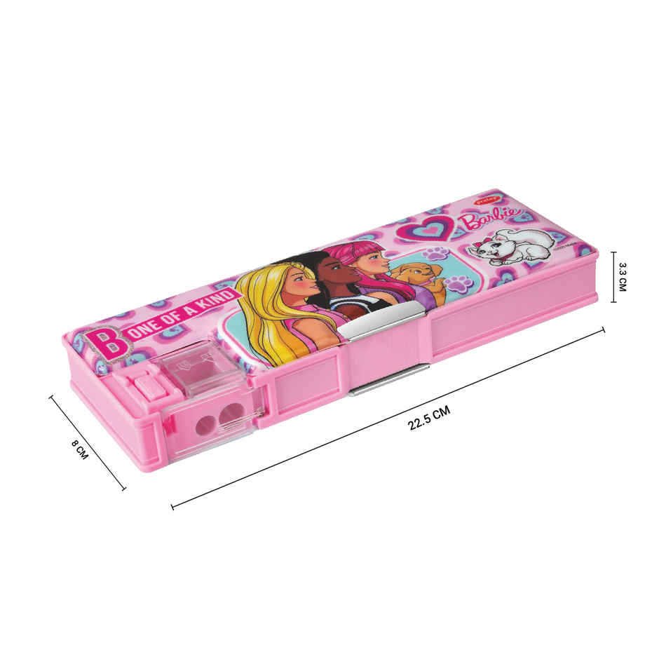 PRATAP Mag lock Junior Dual Side Pencil box with 2 sharpener Purple Barbie