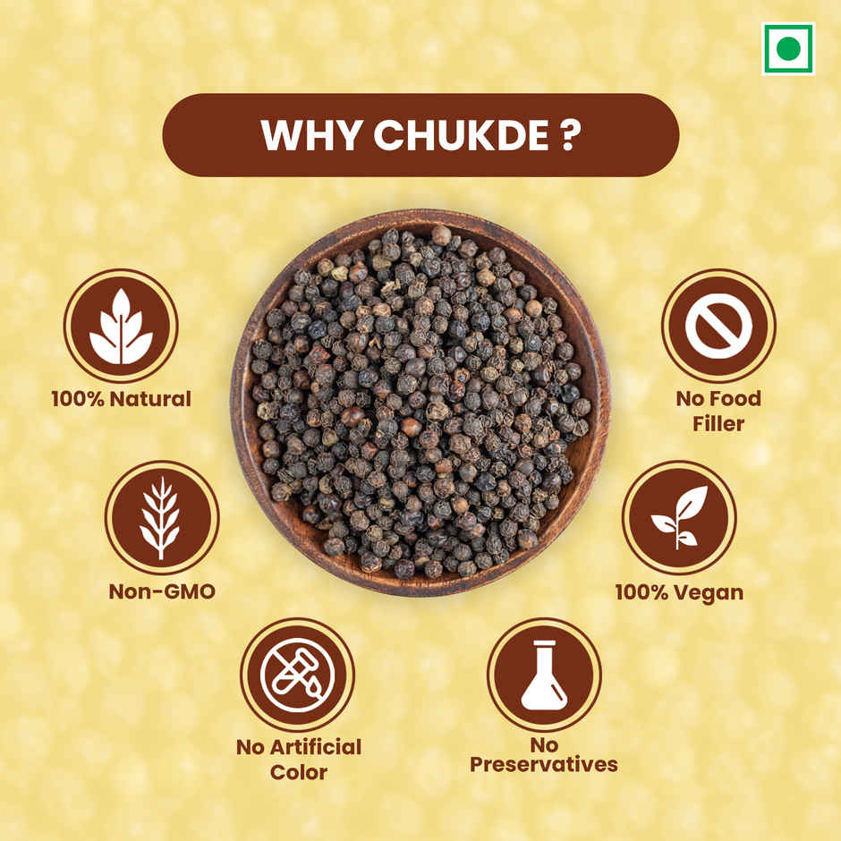 Chukde Black Pepper Whole (Kali Mirch Sabut)