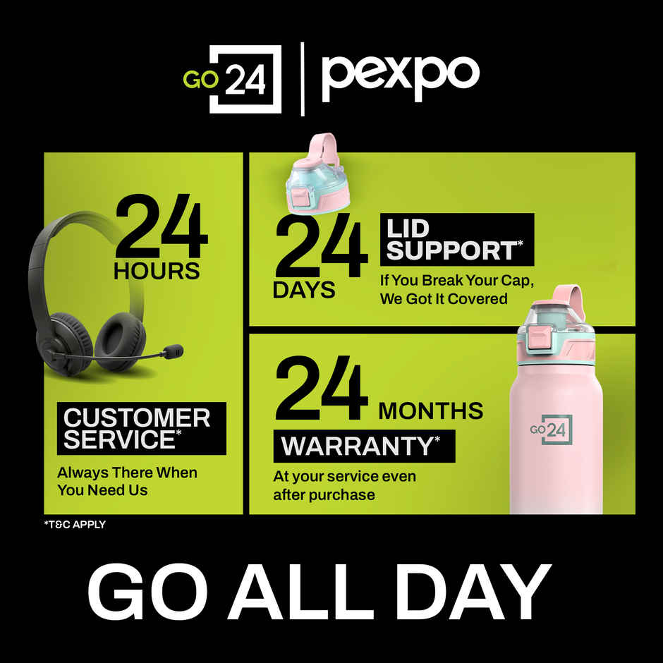 Go24 | Pexpo Amaze Hot & Cold Stainless Steel Water Bottle Vacuum Insulated | 940 ml