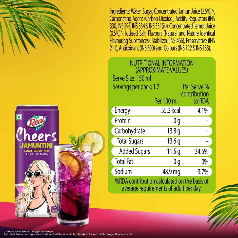 Real Cheers Tonic Water - Cocktail Mixer () & Real Cheers Jamuntini - Cocktail Mixer () Combo