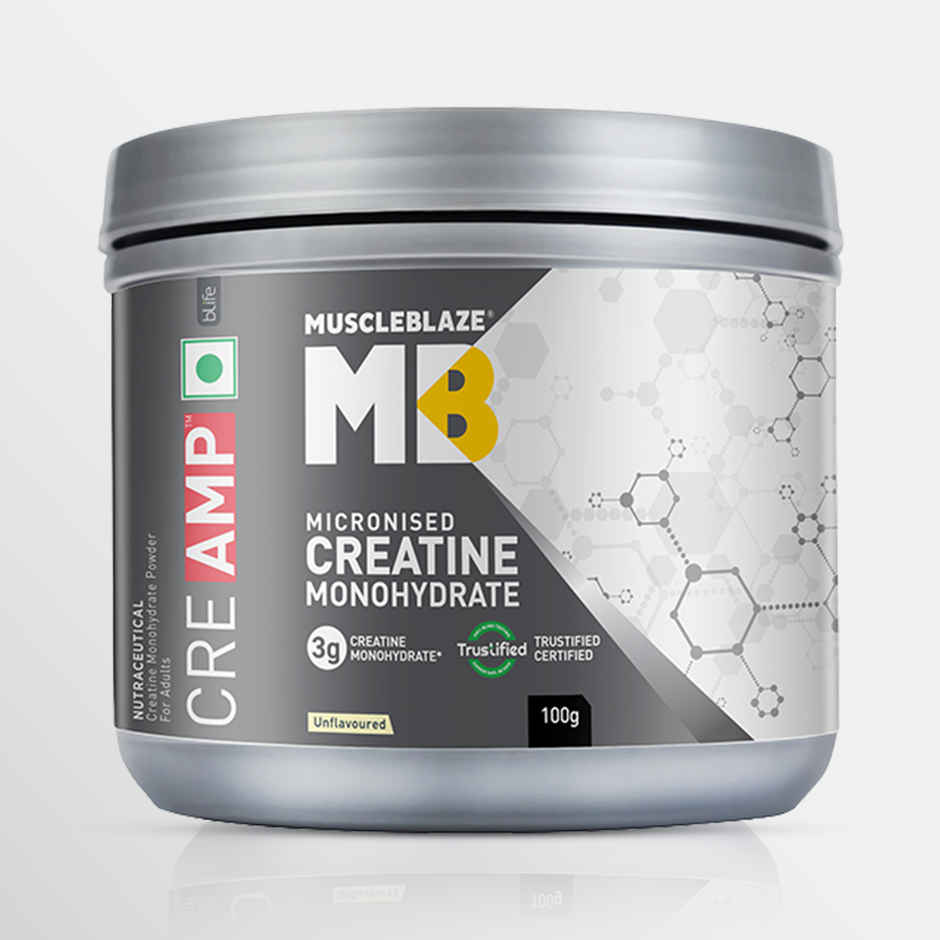 MuscleBlaze Mirconised Creatine Monohydrate CreAMP Powder | Unflavoured, 32 Servings