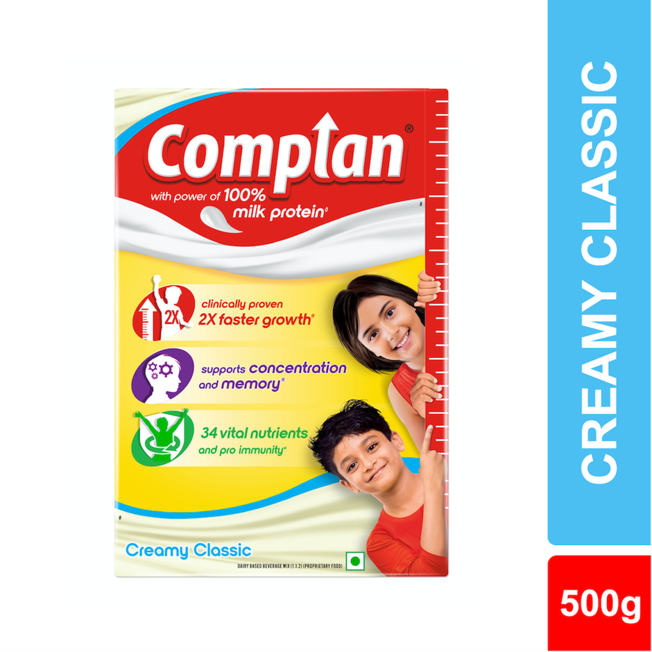 Complan Creamy Classic Flavour Drink Mix | For 5+ years Kids
