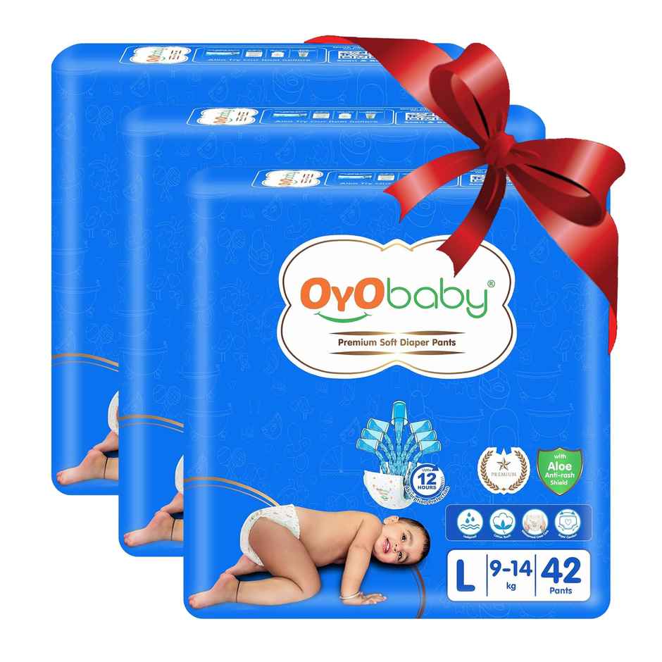 Oyo Baby Fastest Absorbing & Long Lasting Diaper Pants, Size 9-14 Kg Baby Pack Of 3