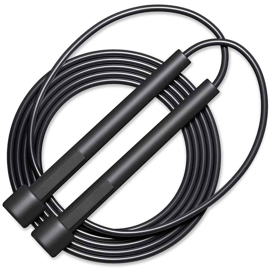Slovic Basic PVC Skipping Rope with Memory Foam Handles | Adjustable & Easy to Use | Black