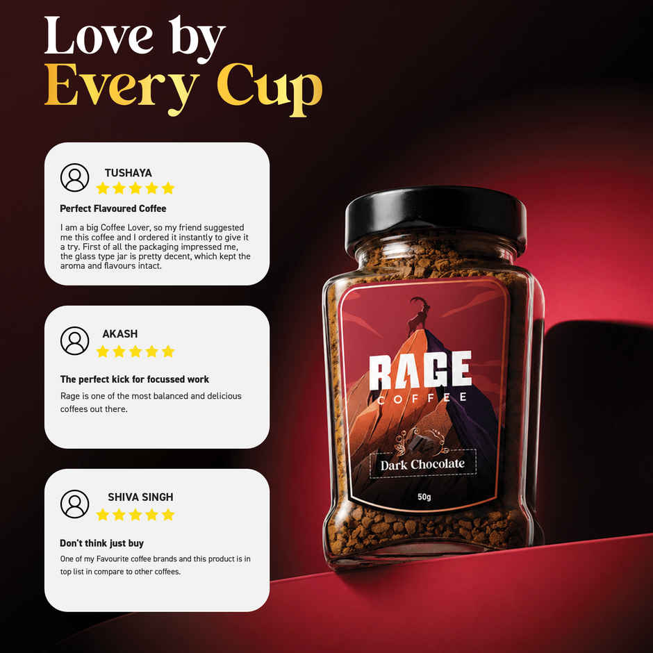 Rage Coffee Dark Chocolate Flavour - Premium Arabica Instant Coffee