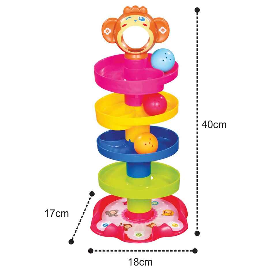 Toybharat 4-Layer Ball Drop & Roll Tower | Educational Toy for Toddlers with Spinning Balls