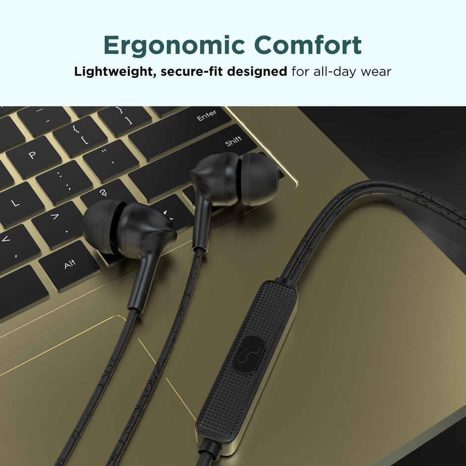 Aroma HF508 - 3.5mm Jack Clear Hi-Fi Sound, Deep Bass Wired Earphone | Black