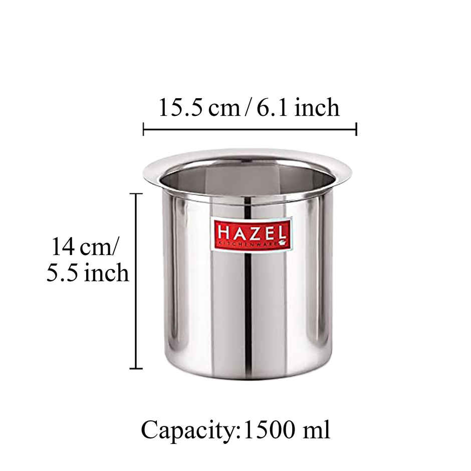 Hazel Steel Milk Pot With Lid, 1500 ml | Stainless Steel Milk Boiler For Kitchen