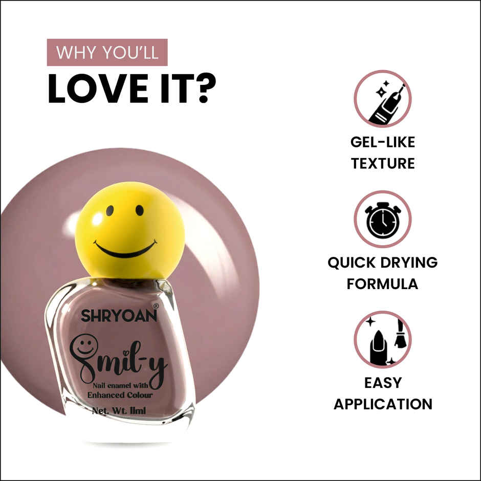 Shryoan Smily Nail Enamel with Enhanced Colour | Dusty Lavender
