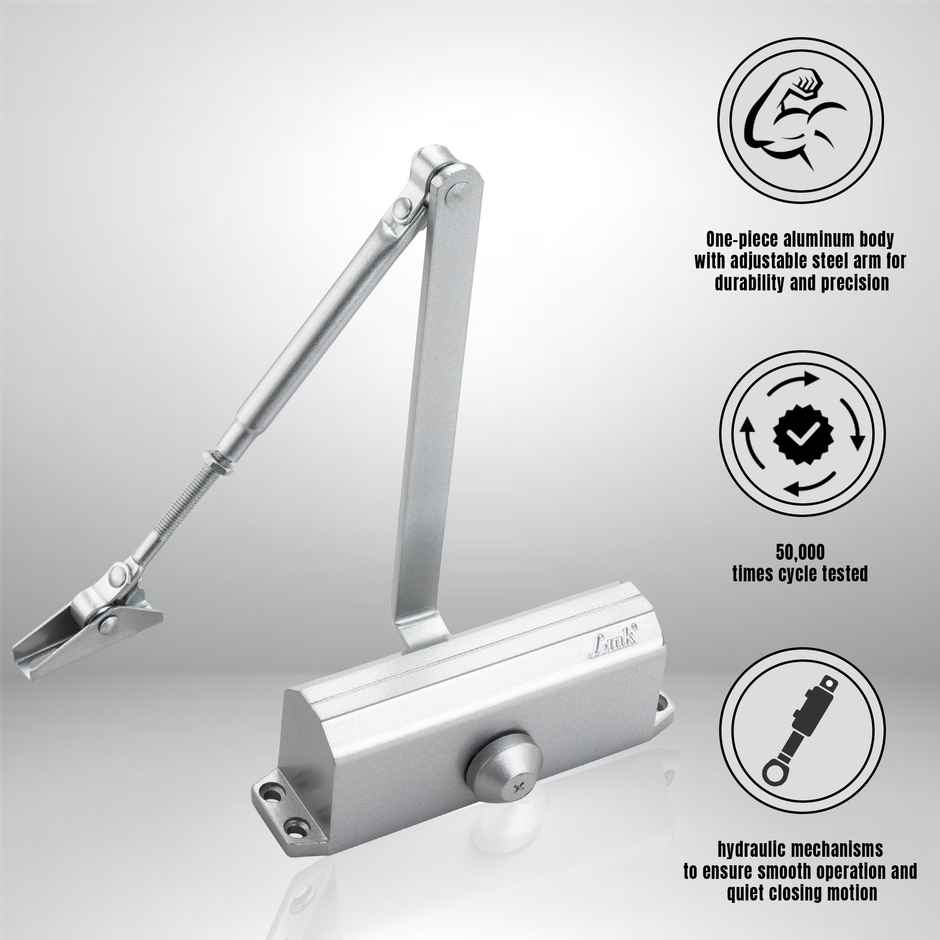 Link Surface Door Closer - Adjustable Aluminium Alloy | 45-65kg Door Weight Capacity