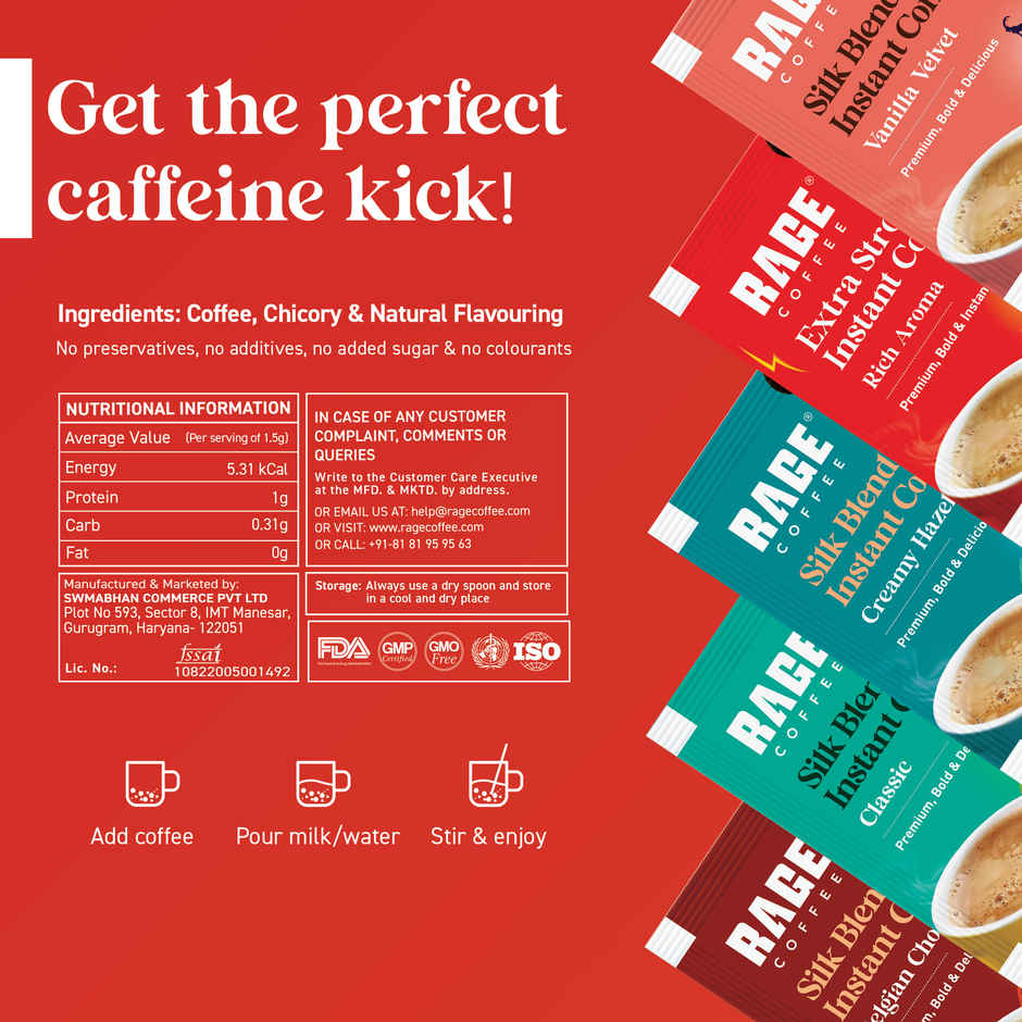 Rage Coffee Assorted Blend Sachets - Pack Of 20