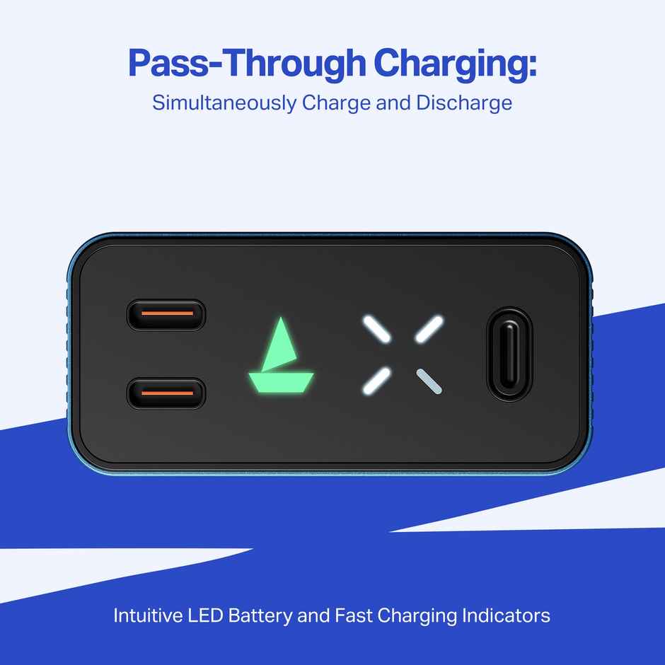 boAt Energy Shroom PB465 Turbo 20000mAh Powerbank | 65W Fast Charging | Navy Blue