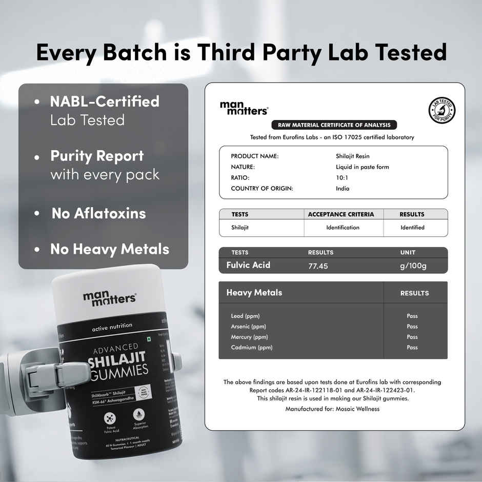 Man Matters Shilajit Gummies Advanced | Boosts Stamina & Energy levels