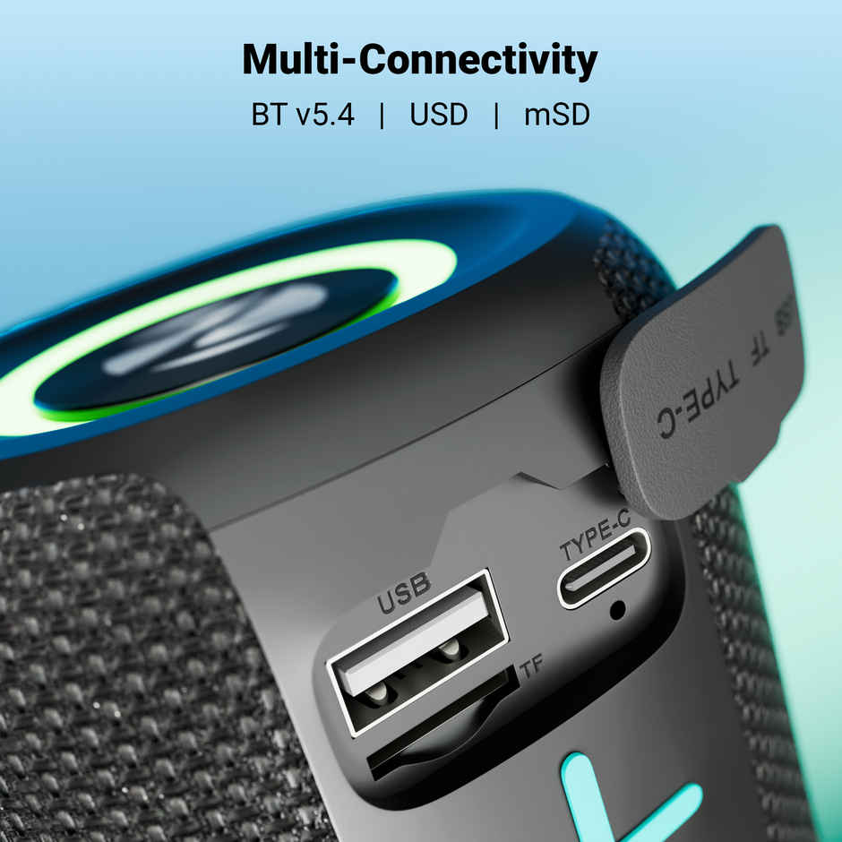 Zebronics Sonic Pod 15 BT Speaker | 5W | 10Hrs Playtime | RGB | TWS | USB mSD | Splash Proof