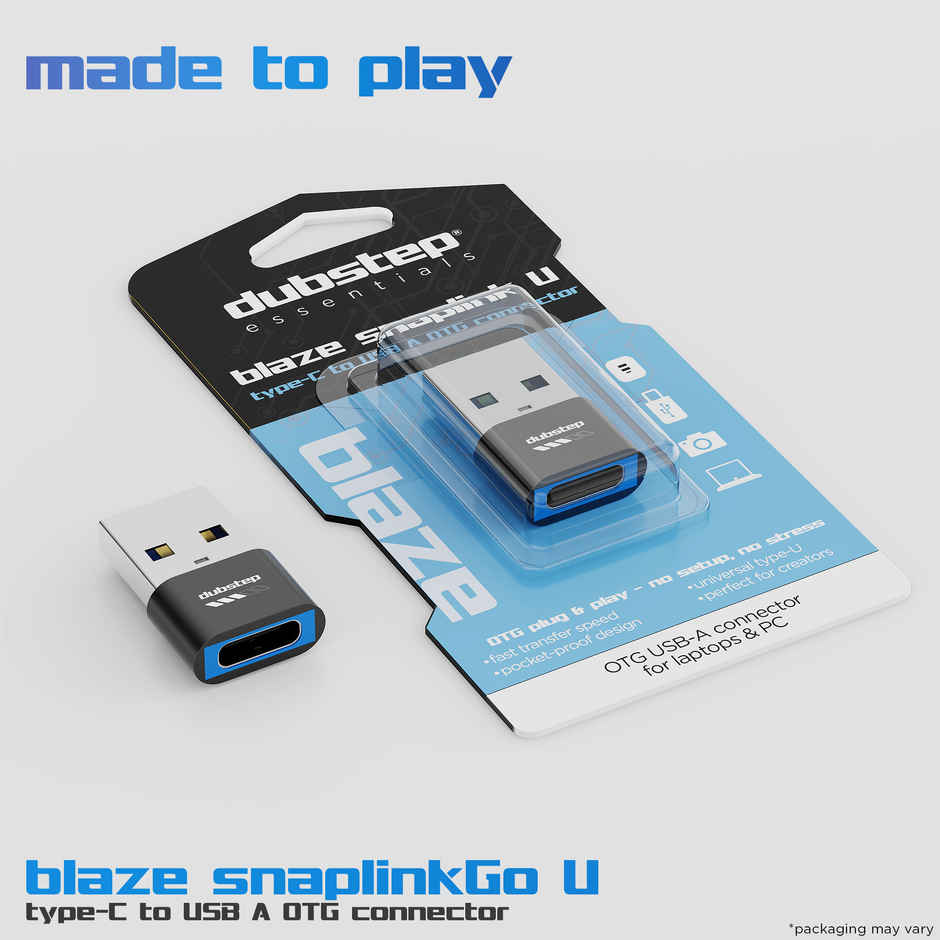 Dubstep Snaplink Go U | Type-C to USB A OTG Connector | Black