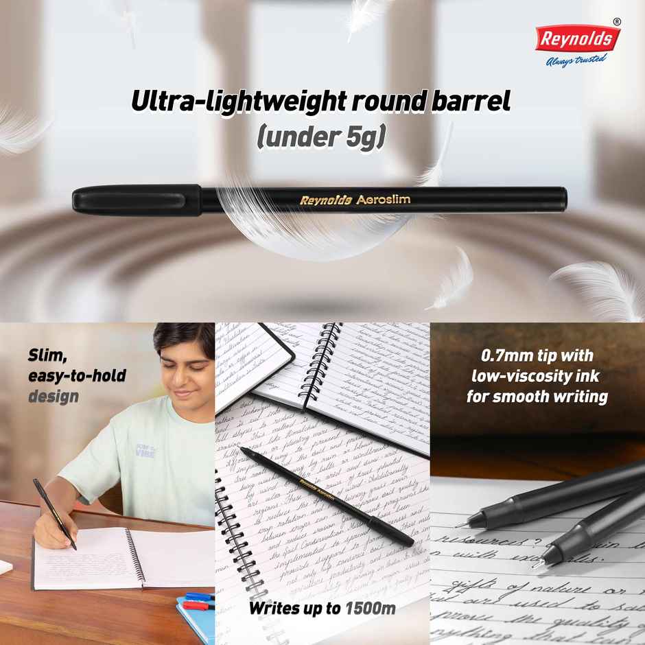 Reynolds Aeroslim Ball Pen Set (5 Black Pens)