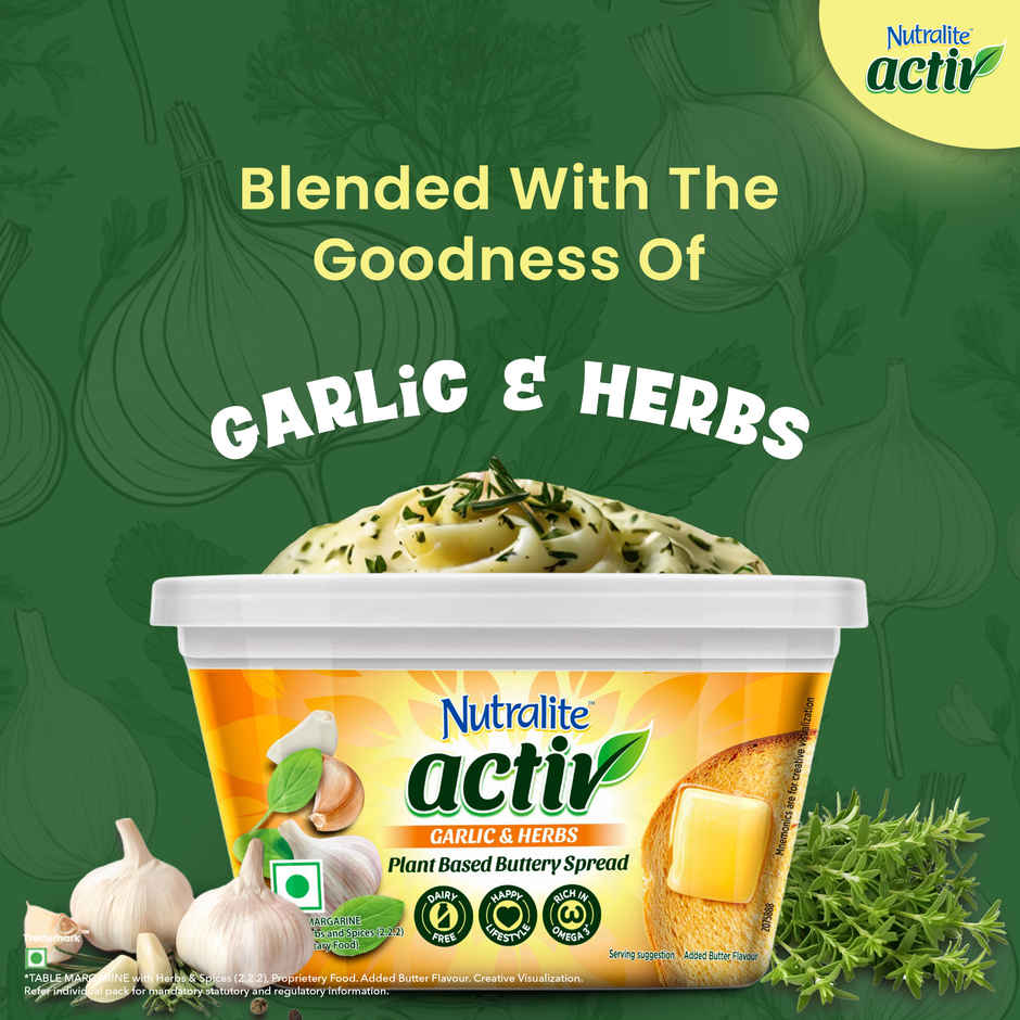 Nutralite Activ Plant Based Buttery Spread - Garlic & Herbs