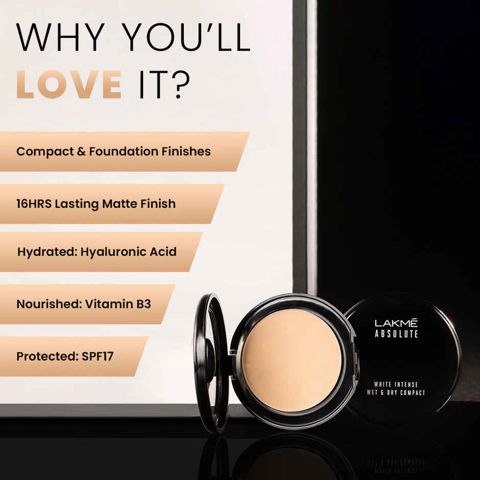 Lakme Xtraordin-airy Compact, 2 In 1 Compact + Foundation, Lightweight, SPF17, 01 Ivory Fair
