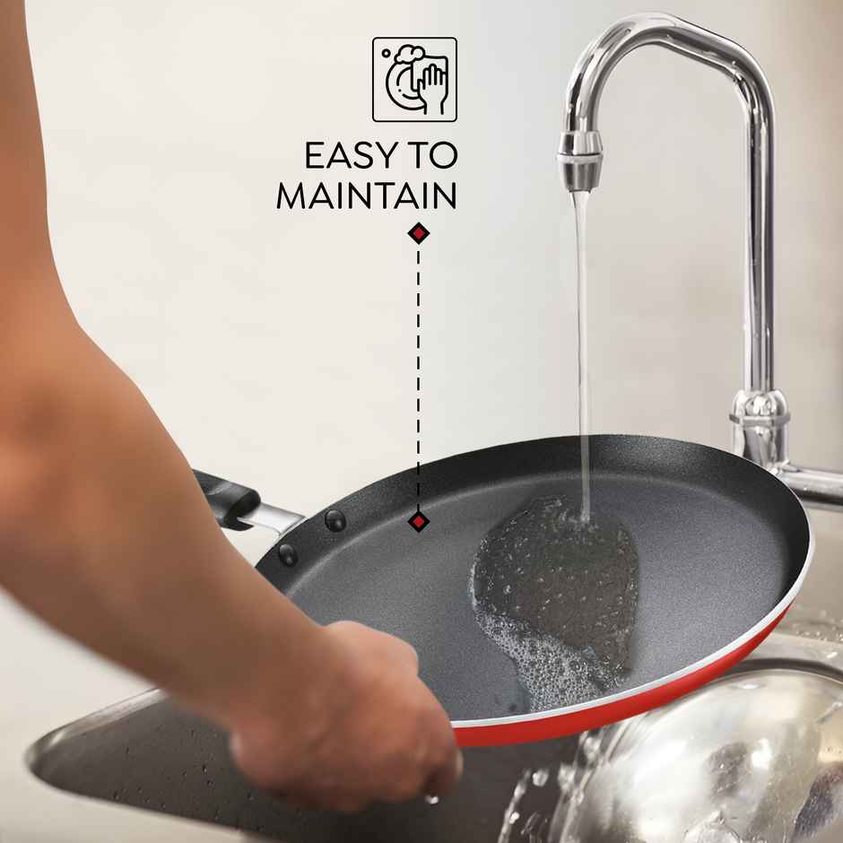 Judge By Prestige Ace Plus NonStick Cookware Omni Tawa 28cm,Induction Compatibe,1yr Warranty,Black