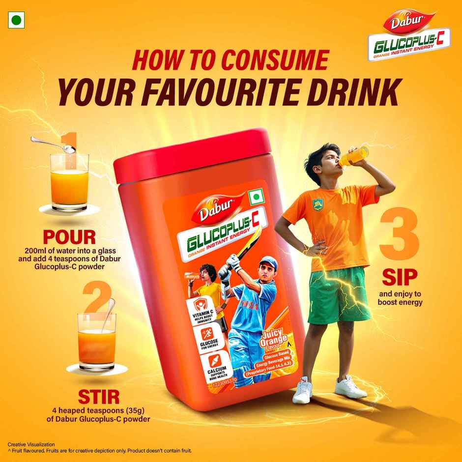 Dabur Health Care Orange Flavoured Glucose Powder