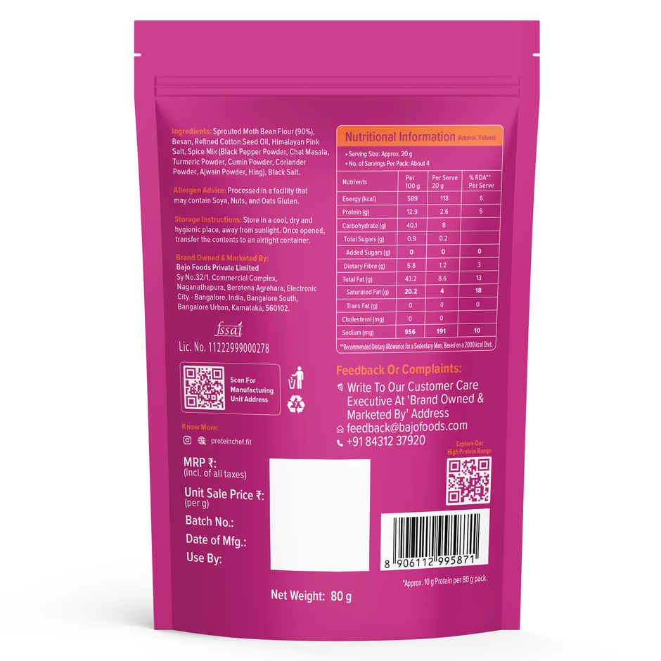 Protein Chef Sprouted Flour Bhujia | No Palm Oil