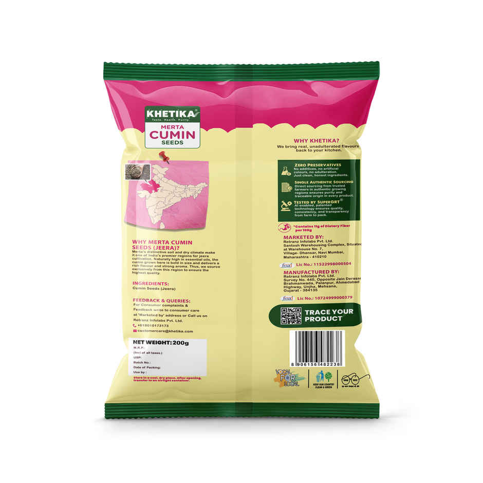 Khetika Merta Jeera Whole | Cumin Seeds | Strong Aroma | Zero Preservatives