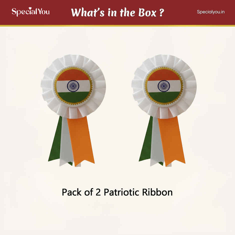 Premium Patriotic Ribbon Badge Set | Independence Day Special | Pack of 2 | Special You