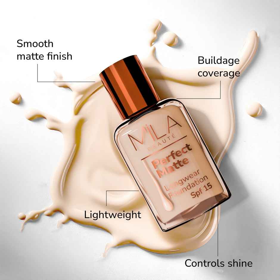 Mila Beaute Perfect Matte Foundation Lightweight & SPF15 - Natural