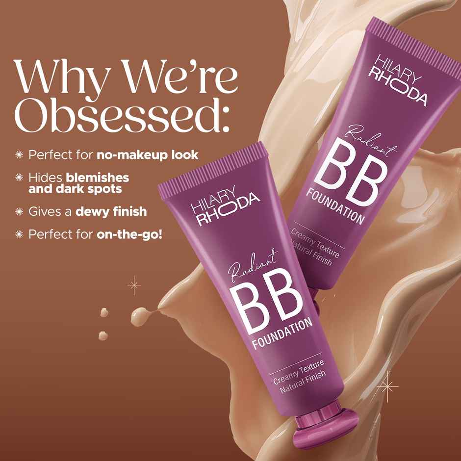 Hilary Rhoda Radiant BB Foundation | Ultra-Creamy & Lightweight Formula | White Island - Shade 01