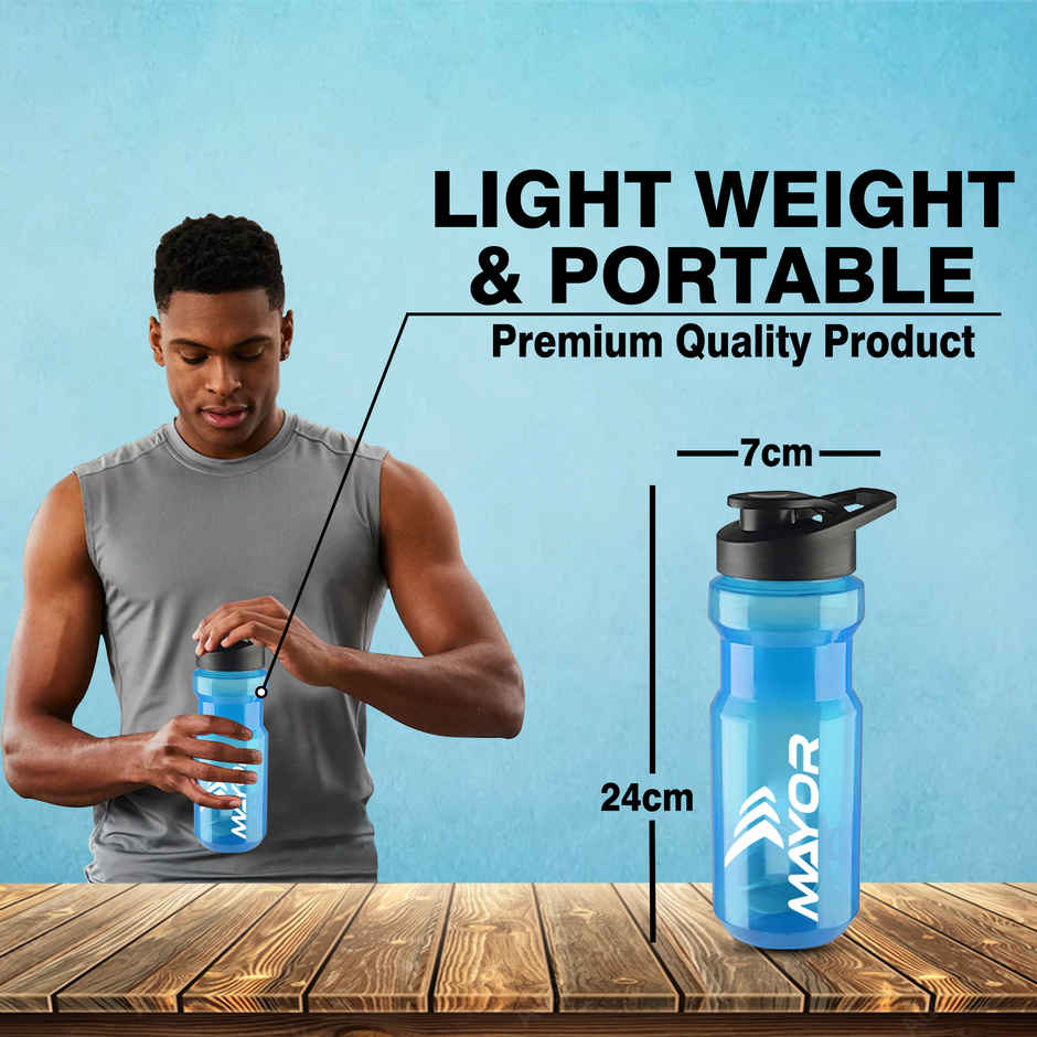 Mayor Shaker Bottle | BPA Free | Gym and Sports Bottle | Blue - 650 ml