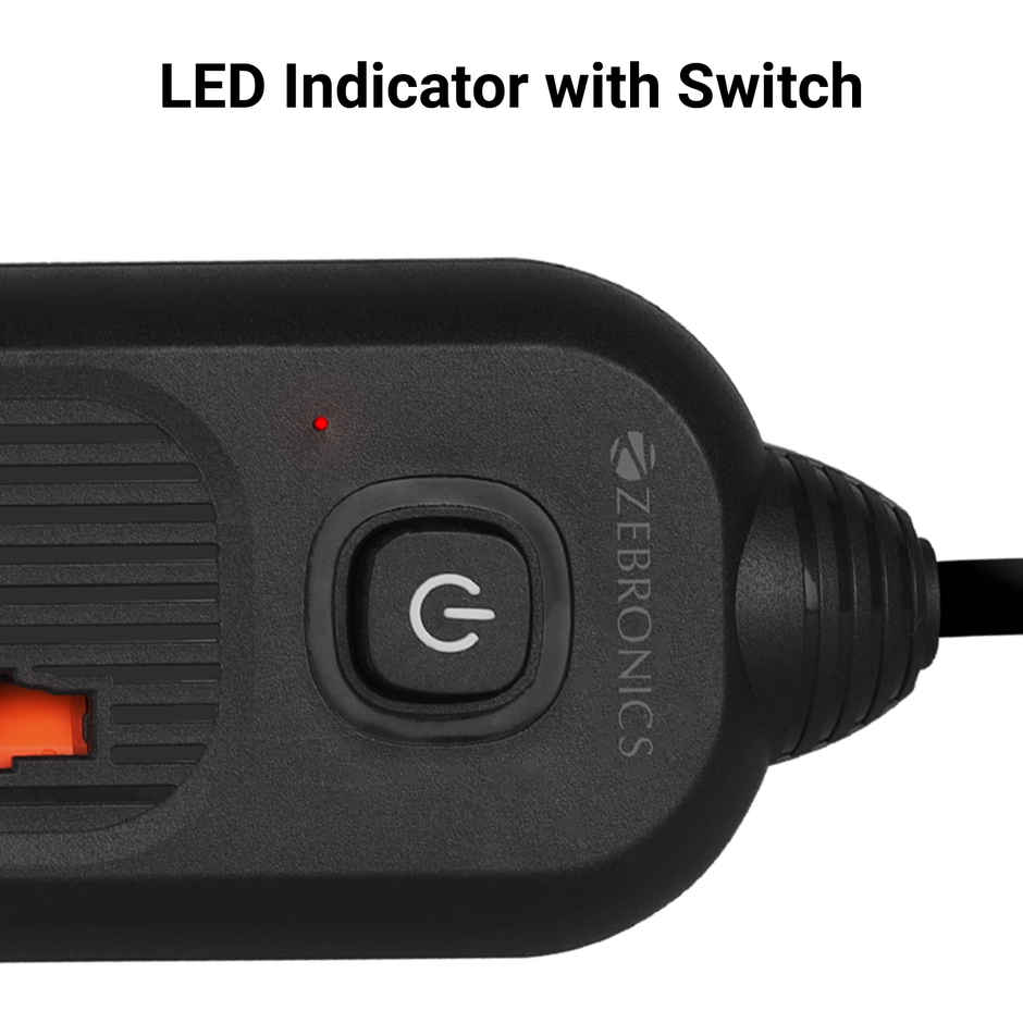 Zebronics Power Bar 132 | 2000W | 1 x Type C Port | 3 x Universal Socket | 2 x USB Port | 3 m