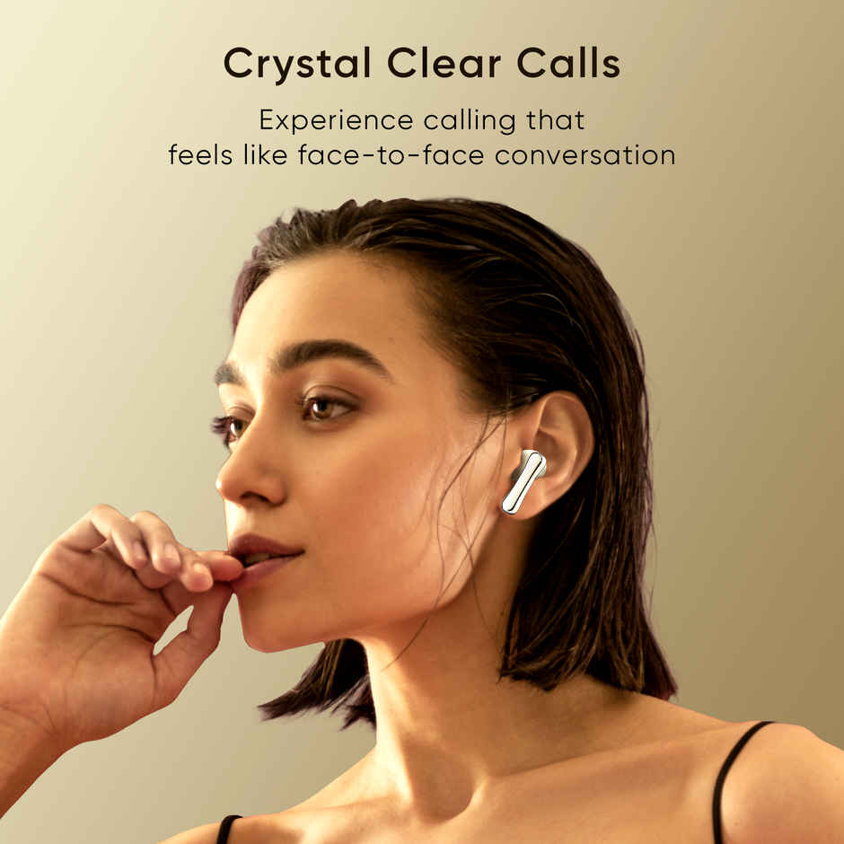 Mivi Duopods T80 Tws,Rich Bass,50H Playtime,Ai Enc,Low Latency,13Mm,5.3 Bt Bluetooth -Ivory