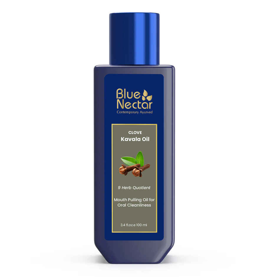 Blue Nectar Clove Mouth Pulling Oil | Ayurvedic Mouthwash with Coconut For Fresh Breath