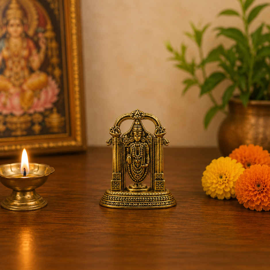 Pure Brass Tirupati Idol | Estoria Collective