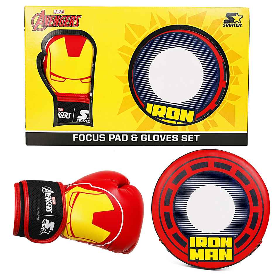 Hamleys Marvel Avengers Focus Pad & Gloves Set | For 3Y Kids |,Red