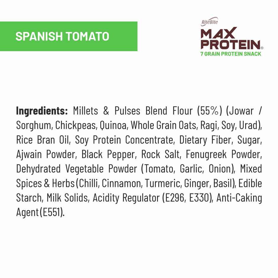 RiteBite Max Protein Spanish Tomato Multigrain Protein Chips | 20g Protein | 8g Fiber | Gluten Free