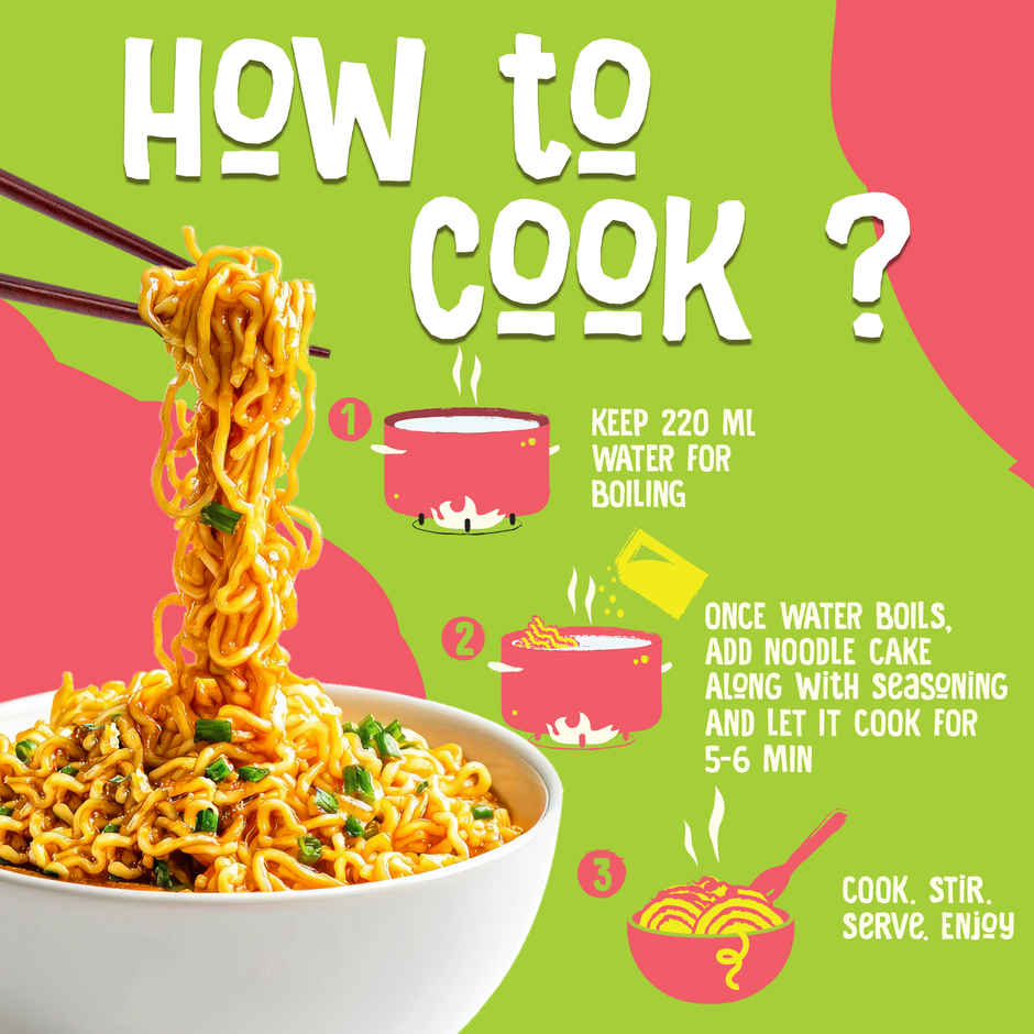WickedGud Whole Wheat Masala Noodles | No Maida | No Palm Oil | Source of Protein