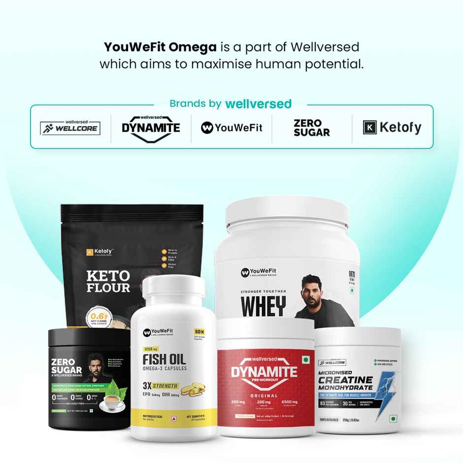 YouWeFit Single Strength Omega 3 Fish Oil | 1000mg (60 Capsules)