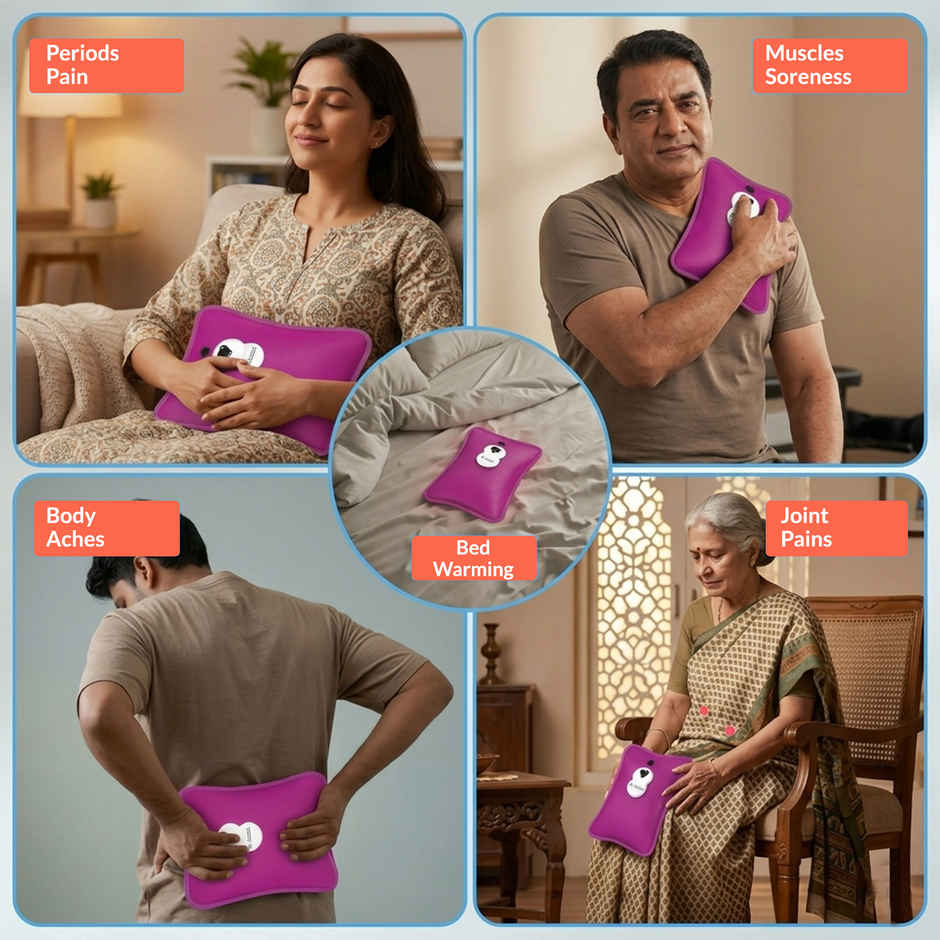 Aroma HGB6 Twill Design Heating Warm Gel Bag For BackPain, Bedwarmers, Joint Pain Relief | Pink